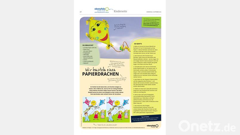 Wir basteln einen Papierdrachen - viel Spaß! Bild: Oberpfalz Medien