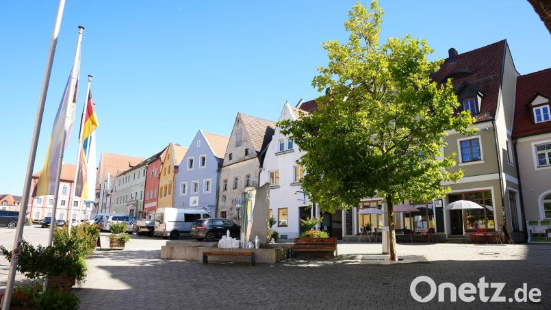 Ein einziger Baum steht am unteren Ende des Stadtplatzes. Ansonsten gibt es wenig Grün. Das möchte eine Neustädter Geschäftsfrau ändern. Bild: Marco Meier