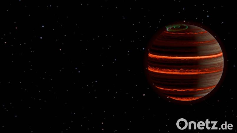 Künstlerische Darstellung des Braunen Zwerges SIMP-0136 Bild: Evert Nasedkin/Trinity College Dublin/EurekAlert/dpa