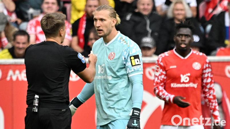 Mainz-Torhüter Robin Zentner muss gegen Mainz mit Rot vom Feld. (Archivfoto) Bild: Torsten Silz/dpa