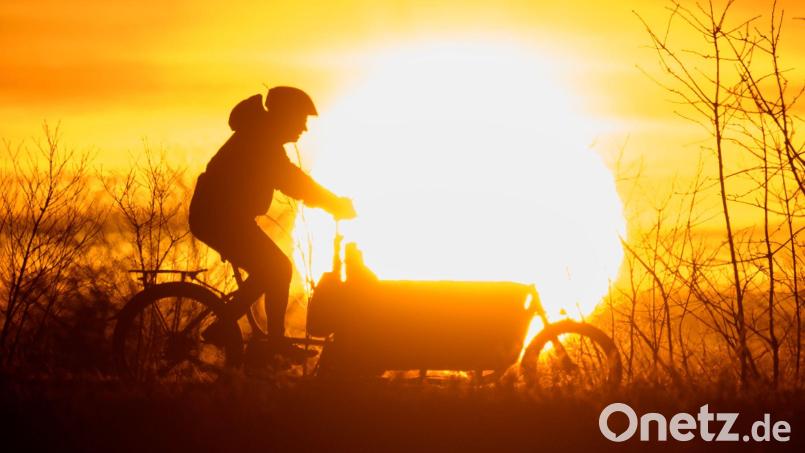 Lastenrad im Sonnenuntergang. In Amberg und Sulzbach-Rosenberg soll im kommenden Frühjahr ein Gratis-Lastradverleih starten. Ganz unromantisch und sehr praktisch. Symbolbild: Julian Stratenschulte/dpa