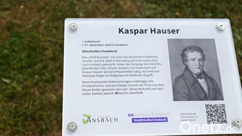 Die Infotafel am Grab von Kaspar Hauser fehlt. Bild: Stadt Ansbach/dpa