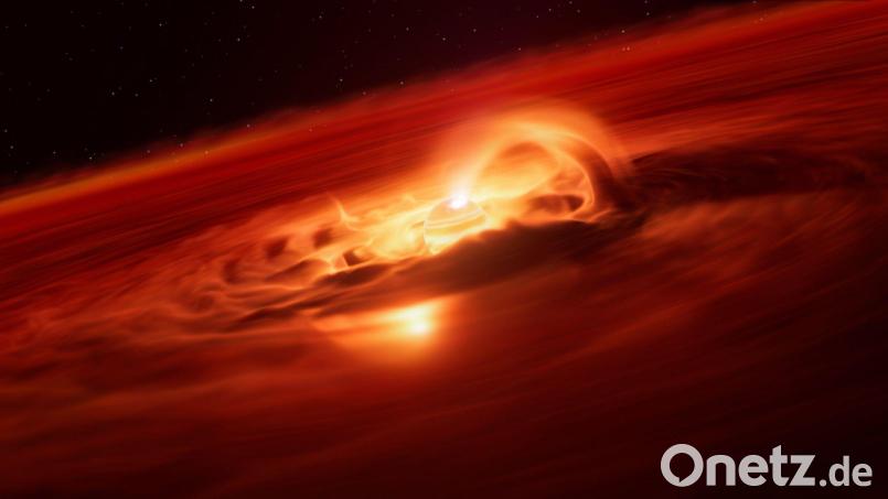 Sechs Milliarden Tonnen pro Sekunde: Dieser Planet ist wahrlich ein Gierschlund. Bild: M. Kornmesser/ESO/L. Calçada/dpa