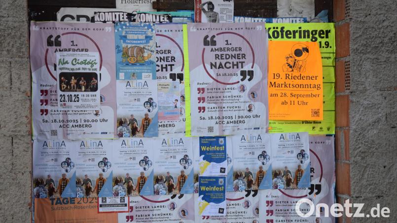 Im Markt Schmidmühlen soll künftiger strenger geregelt sein, wo Plakate hängen dürfen und nicht. Bild: bö