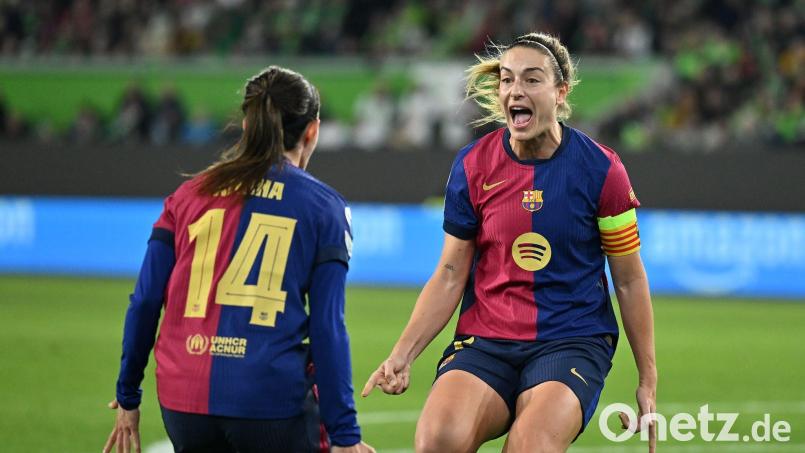 Die vielfach ausgezeichneten Aitana Bonmatí und Alexia Putellas jubeln auch gegen den FC Bayern (Archivbild) Bild: Swen Pförtner/dpa
