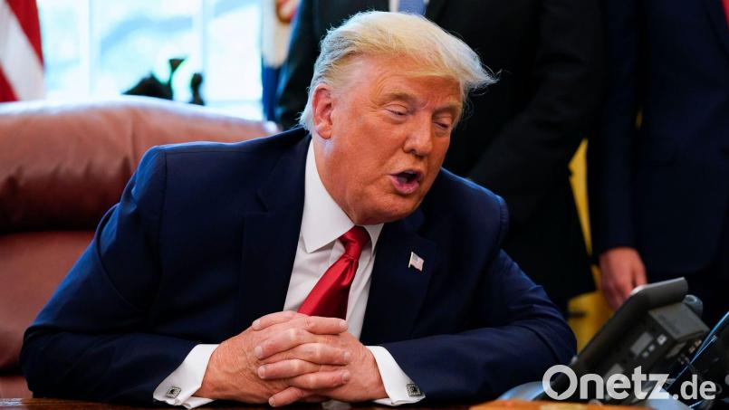 Machado habe ihm den Preis gewidmet, erzählte Trump nach dem Gespräch. (Archivbild) Bild: Alex Brandon/AP/dpa