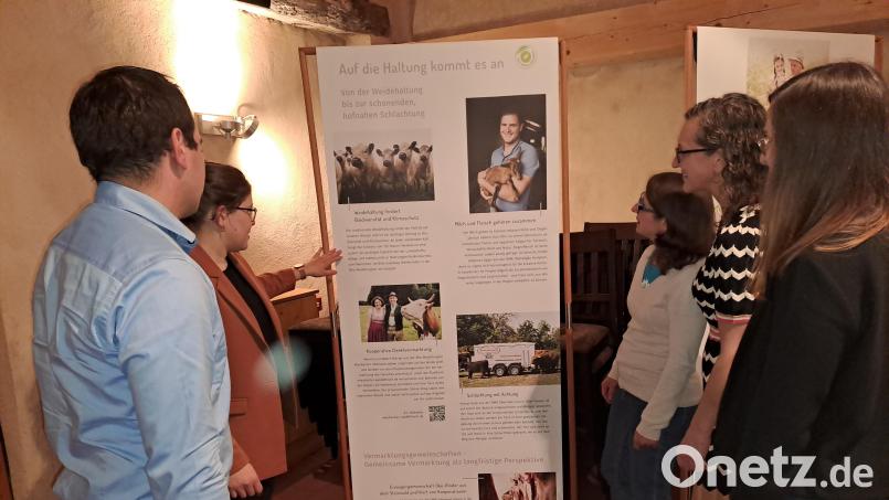 Annika Reich (links im Bild) erläuterte die Pfeiler der Ökomodellregion Bild: pop