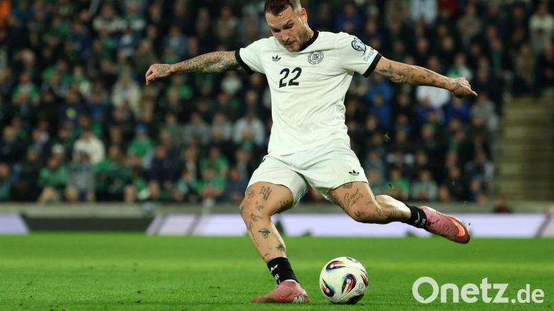 David Raum war auch beim 1:0-Sieg der deutschen Nationalmannschaft in Belfast am Ball. Bild: Christian Charisius/dpa