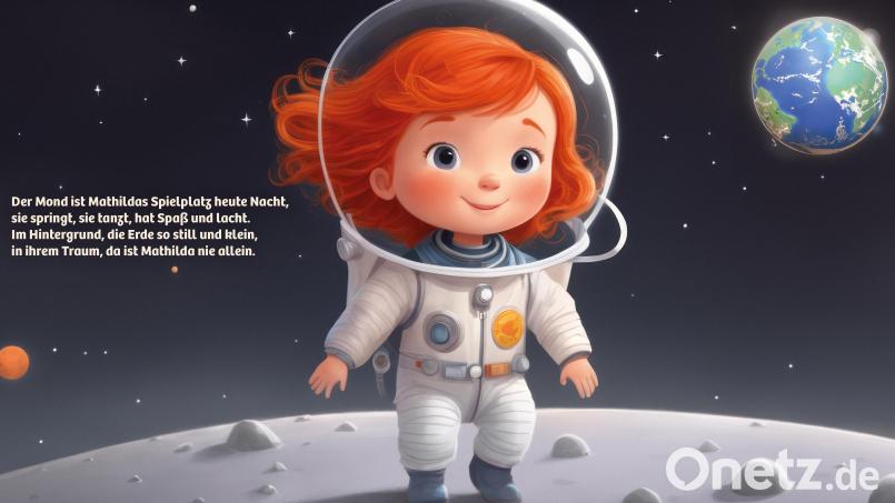 Mit dem Kinderbuch &quot;Mathilda auf dem Mond&quot; fing alles an. Als Georg Neumann dieses mit KI erstellte Buch auf LinkedIn hochlud, meldete sich bei ihm seine spätere Geschäftspartnerin, mit der er ein KI-Start-up gründete. Bild: Georg Neumann/exb