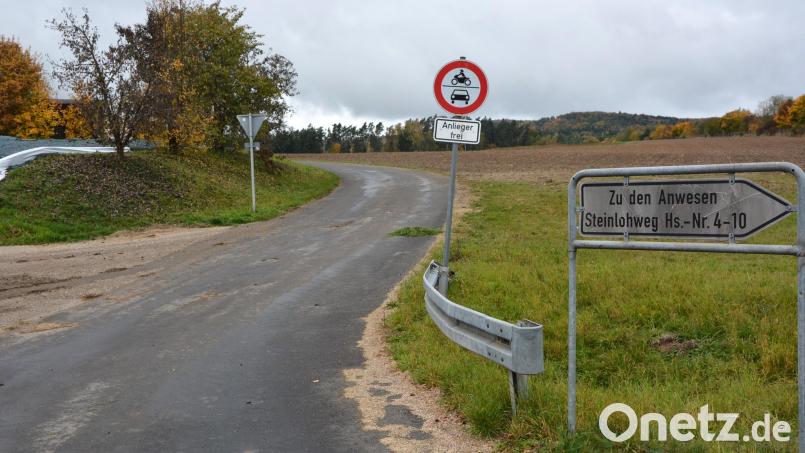 Beim Steinlohweg außerhalb von Pechbrunn bleibt es bei Tempo 50. Die Gemeinde setzte sich damit gegen die Meinung der Polizei durch, die Tempo 50 für nicht gerechtfertigt hielt. Bild: jr