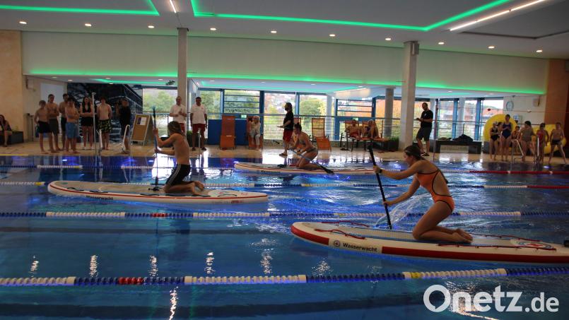 Bilder vom Schwimmwettkampf am Nachmittag des Jubiläums. Bild: Paula Heinze