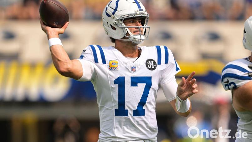 Quarterback Daniel Jones führte die Indianapolis Colts zum sechsten Saisonsieg. Bild: Carrie Giordano/AP/dpa