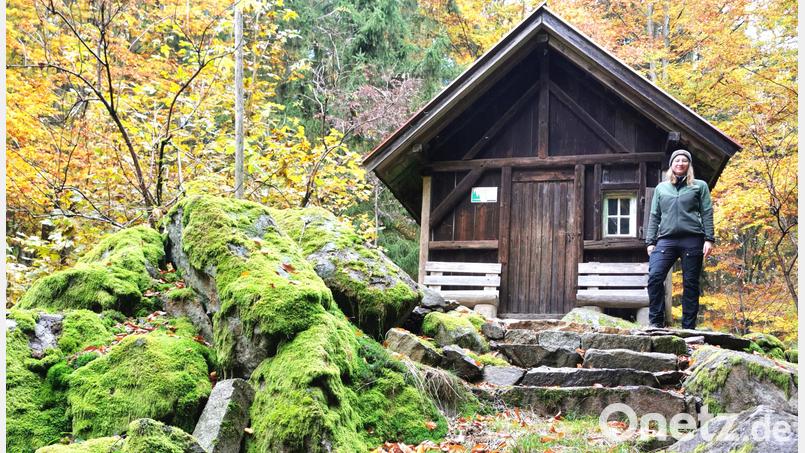 Die idyllisch gelegene Kreutel-Hütte gehört den Bayerischen Staatsforsten, steht laut Revierleiterin Christina Bösl aber auch den Goldsteig-Wanderern offen. Bild: Portner