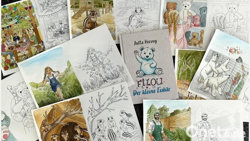 &quot;Filou, der kleine Eisbär&quot;: Jutta Herzog aus Illschwang hat ein Kinderbuch geschrieben, das im September veröffentlicht worden ist. Die Illustrationen sind von Isabelle Goertz – auch für sie ist es ein Erstlingswerk. Bild: Petra Hartl
