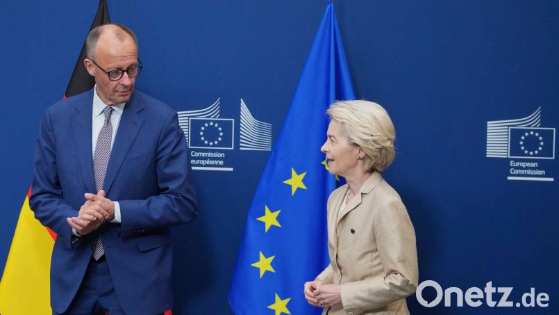 Will Kommissionspräsidentin Ursula von der Leyen konkrete Arbeitsaufträge erteilen: Bundeskanzler Friedrich Merz. (Archivbild) Bild: Virginia Mayo/AP/dpa