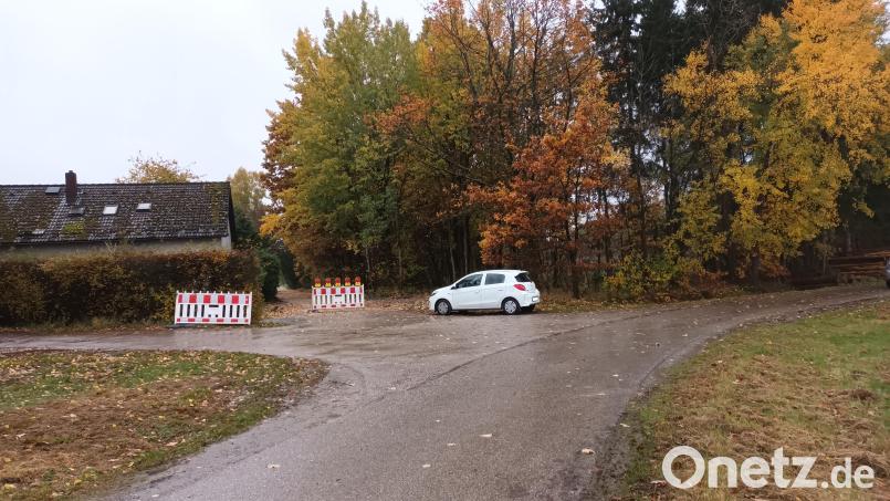 Für den &quot;Schiederweg&quot; (Hintergrund), der in das regionale Radwegenetz einbezogen und asphaltiert wird, genügt nach Einschätzung des Gemeinderats Trabitz Tempo 30 als verkehrsberuhigende Maßnahme. Außerdem soll die Kreuzung am Bäumleranwesen (Vordergrund) als &quot;gefährliche Kreuzung&quot; beschildert werden. Bild: Bernhard Piegsa