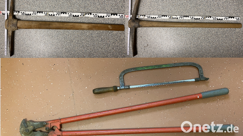 Die Polizei in Waldsassen sucht in Zusammenhang mit der Festnahme eines Serieneinbrechers die Besitzer dieser sichergestellten Werkzeuge. Bild: Polizeiinspektion Waldsassen