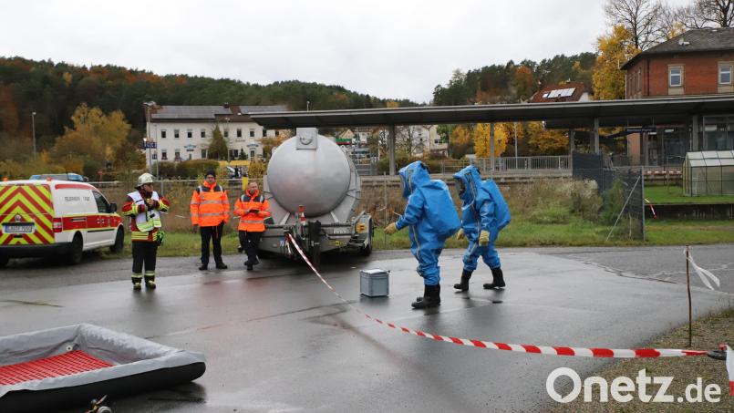In Neuhaus a. d. Pegnitz fand eine Gefahrgutübung statt. Bild: Kfv-Nürnberger Land/Sven Munker