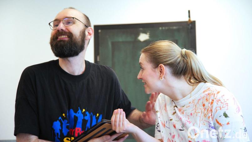 Probeneindrücke mit Katharina Mühln und Max Hegner. Bild: Florian Wein