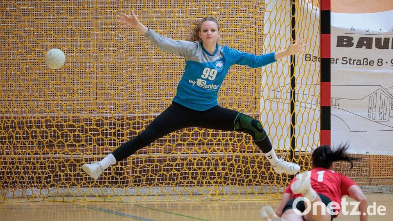 Torfrau Marie Fichtinger möchte zum Saisonabschluss weniger Gegentore kassieren als beim 19:28 im Hinspiel in Bamberg. Bild: Guenter Uschold