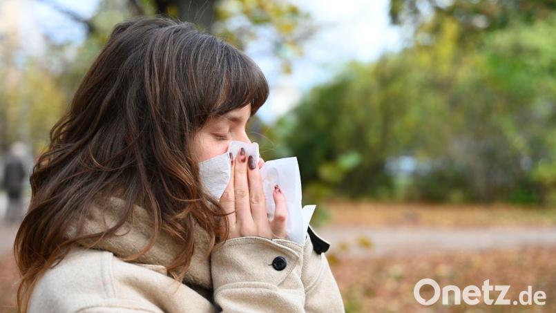 Wer niesen muss, sollte sich von anderen Personen abwenden und ein Taschentuch oder die Armbeuge vor Mund und Nase halten (Symbolbild). Bild: Elisa Schu/dpa