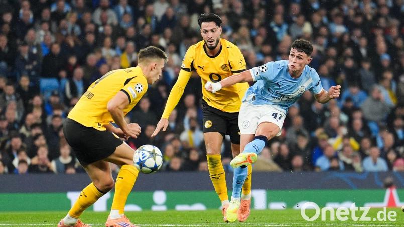 Foden (rechts) bekam für seine Leistung gegen Dortmund international viel Anerkennung. Bild: Martin Rickett/PA Wire/dpa