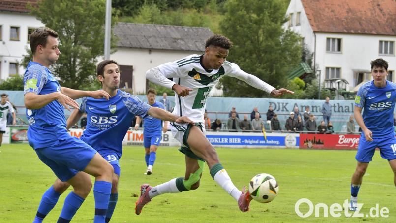 Entspannte Personalsituation in Ammerthal: Manuel Mutove (3.v.l.) ist nach seiner Knieverletzung wieder voll belastbar. Archivbild: Hubert Ziegler