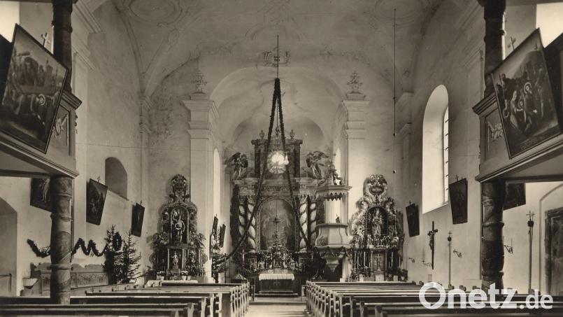 So sah die Simultankirche St. Georg in Königstein ursprünglich aus, als sie für beide Konfessionen genutzt wurde. Bild: Horst Pirner