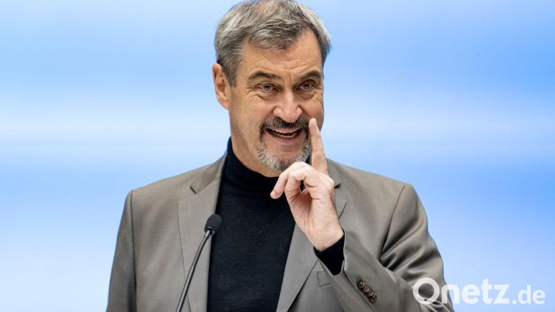 Auf dem Deutschlandtag der Jungen Union hat Bayerns Regierungschef Markus Söder (CSU). Bild: Fabian Sommer/dpa