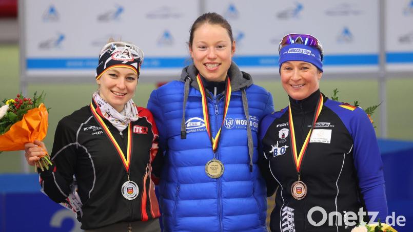 Starker Auftritt in Calgary: Josie Hofmann (M). (Archivbild). Bild: Karl-Josef Hildenbrand/dpa