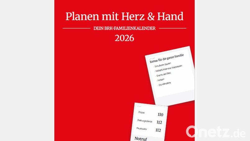 Das Deckblatt des 2026er-Kalenders der Rotkreuzbereitschaft Waldsassen. Er ist ehrenamtlich von Katja Hausladen gestaltet worden. Bild: BRK Waldsassen/Helmut Zeitler