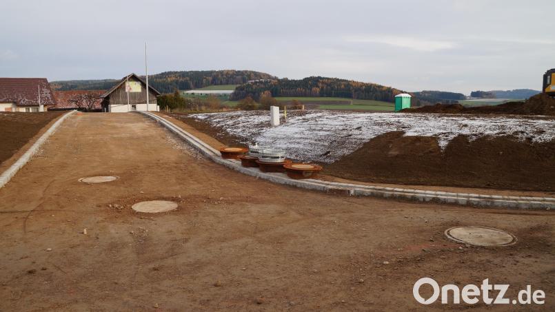 Die Erschließung des Baugebiets &quot;Heiglfeld&quot; nimmt Formen an. Bild: wel