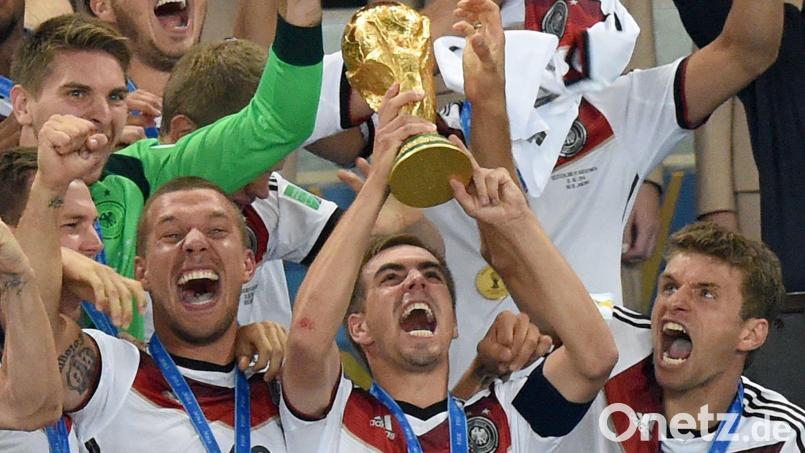 Letztmals wurde Deutschland 2014 in Brasilien Fußball-Weltmeister. Archivbild: Marcus Brandt/dpa