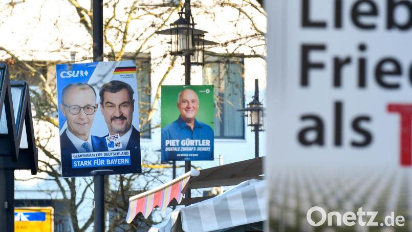 Diese Plakate waren vor der Bundestagswahl im Februar 2025 in Sulzbach-Rosenberg zu sehen. Bald ist wieder mit einem &quot;Plakatdschungel&quot; zu rechnen: Am 8. März 2026 ist bayerische Kommunalwahl, ab 25. Januar darf plakatiert werden (6 Wochen zuvor). Archivbild: Petra Hartl