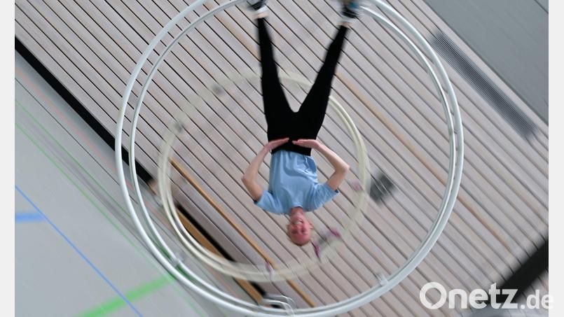 Im Rhönradturnen gibt es drei Disziplinen. Bild: Arne Dedert/dpa