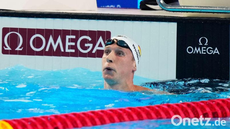 Florian Wellbrock holt bei der Kurzbahn-EM Bronze. (Archivbild) Bild: Vincent Thian/AP/dpa