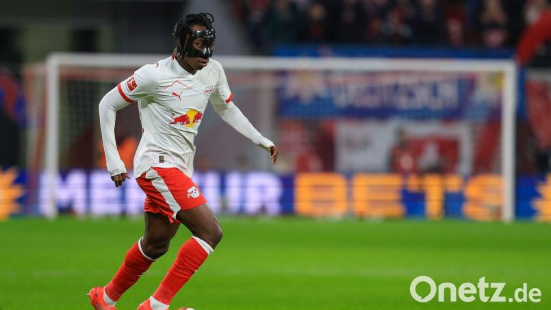 Yan Diomandé von RB Leipzig gelang beim 6:0 gegen Eintracht Frankfurt ein Dreierpack. Bild: Jan Woitas/dpa