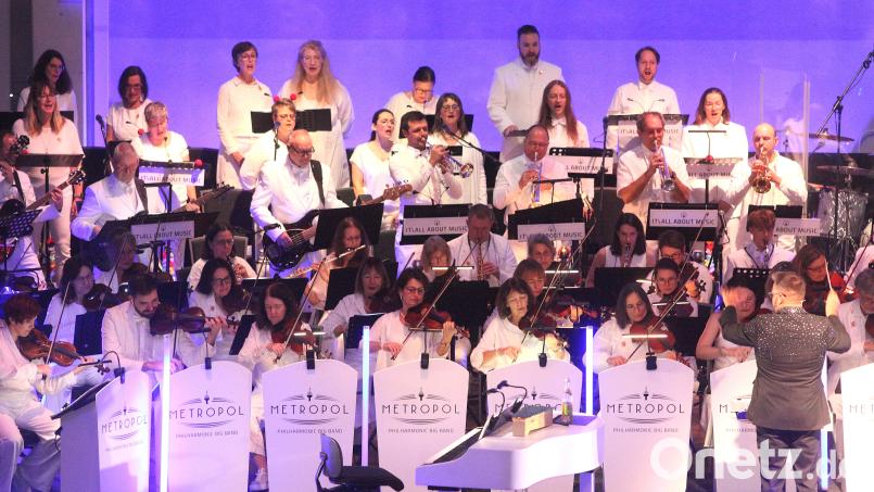 Die "Metropol Philharmonic Big Band" gab am Sonntag in der Horsch-Halle in Schwandorf-Sitzenhof ein Benefiz-Weihnachtskonzert zugunsten des Projekts "Metropol - miteinander leben". Bild: Hirsch