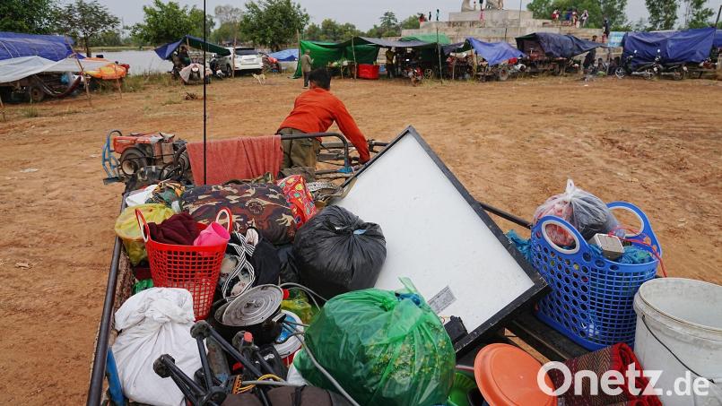 Die Kämpfe entlang der 800 Kilometer langen Grenze zwischen Thailand und Kambodscha treiben zahlreiche Einwohner in die Flucht. Bild: Heng Sinith/AP/dpa