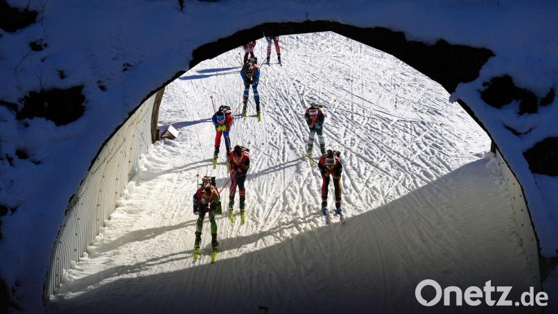 In Hochfilzen fand das zweite Staffelrennen des Olympia-Winters statt. Bild: Matthias Schrader/AP/dpa