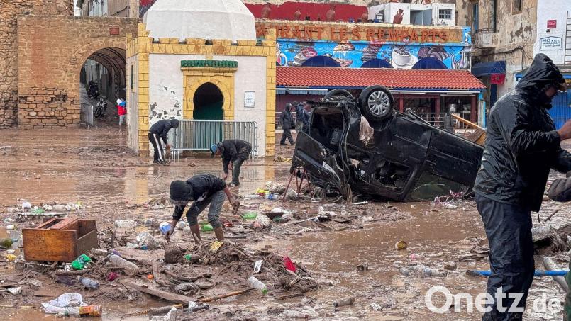 Die Regenfälle führten in der Provinz Safi zu schweren Überschwemmungen. Bild: Abderrazak Gouach/AP/dpa