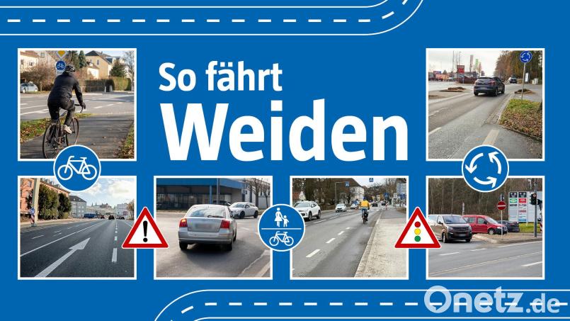 Wo gibt es in Weiden schwierige Verkehrsstellen, hat die Redaktion ihre Leser gefragt. Aus ihren Antworten ist die zehnteilige Serie "So fährt Weiden" entstanden. Hier finden Sie alle Artikel der Serie. Bild: Marina Gube / Gabi Schönberger / Sonja Kaute