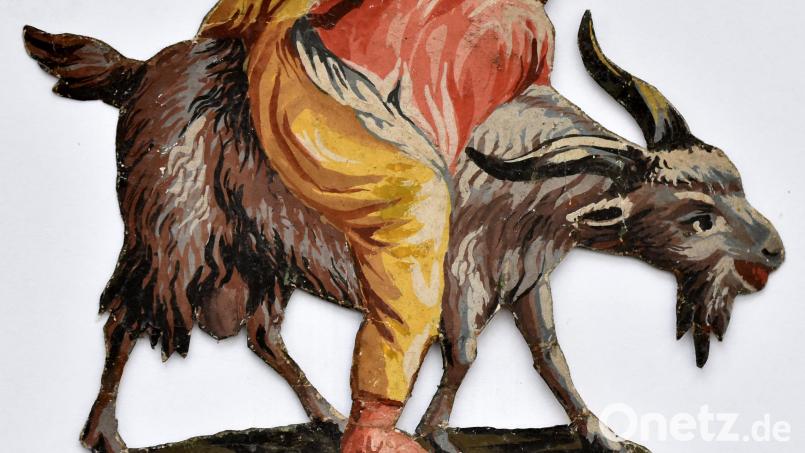 Der älteste Tirschenreuther Goaßreiter, gemalt von Maurus Fuchs im Jahre 1797. Ist er der Urvater der Krippenfigur? Bild: Thomas Sporrer