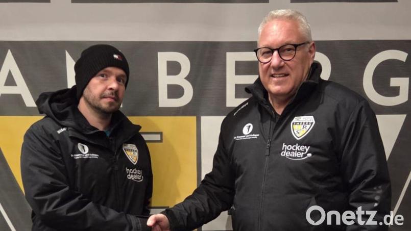 Zwei die sich kennen und schätzen: Ambergs Sportlicher Leiter Chris Spanger und der neue Lions-Coach, Christian Zessack. Bild: ERSC Amberg/Spanger