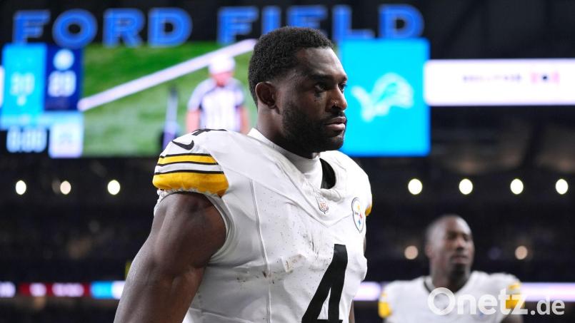 DK Metcalf von den Pittsburgh Steelers fiel im Spiel gegen die Detroit Lions unangenehm auf. Bild: Ryan Sun/AP/dpa