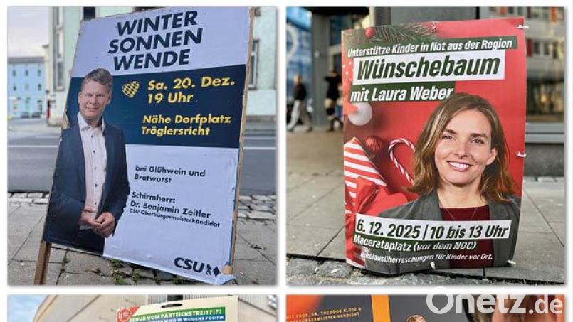 Winntersonnwende und Wunschbaum? Für ihren "Guerillia-Wahlkampf" sind Weidens Parteien sehr kreativ. Bild: Gabi Schönberger/Franka Eichl