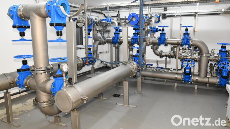 Die Pumpstation im neuerbauten Wasserwerk in Lintach. Bild: sche