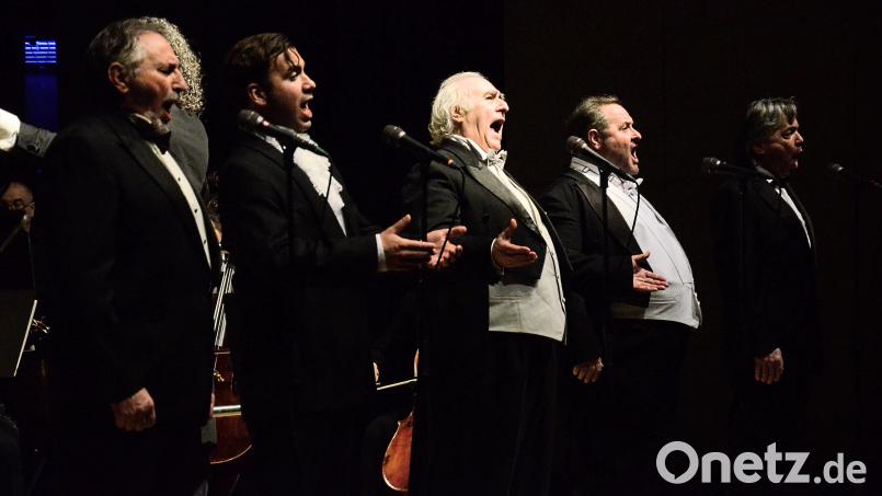 Die fünf Tenöre. V.l. Luigi Frattola, Alejo Ruiz, Vincenzo Sanso, Emil Pavlov und Orfeo Zanetti. Bild: Kunz