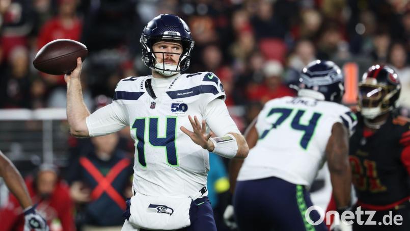 Seattles Quarterback Sam Darnold sicherte sich mit seinem Team den Titel in der NFC. Bild: Jed Jacobsohn/AP/dpa