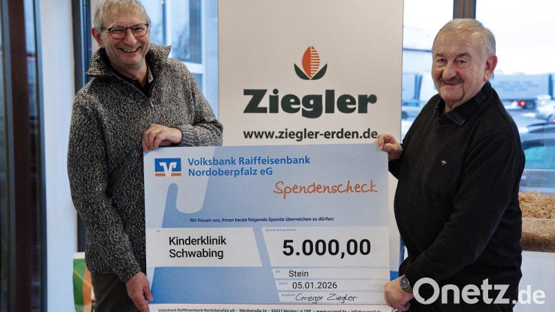 Anlässlich seines 75. Geburtstags hat Gregor Ziegler (rechts) dem Klinikum Schwabing eine Spende in Höhe von 5.000 Euro überreicht. Bild: Gregor Ziegler GmbH